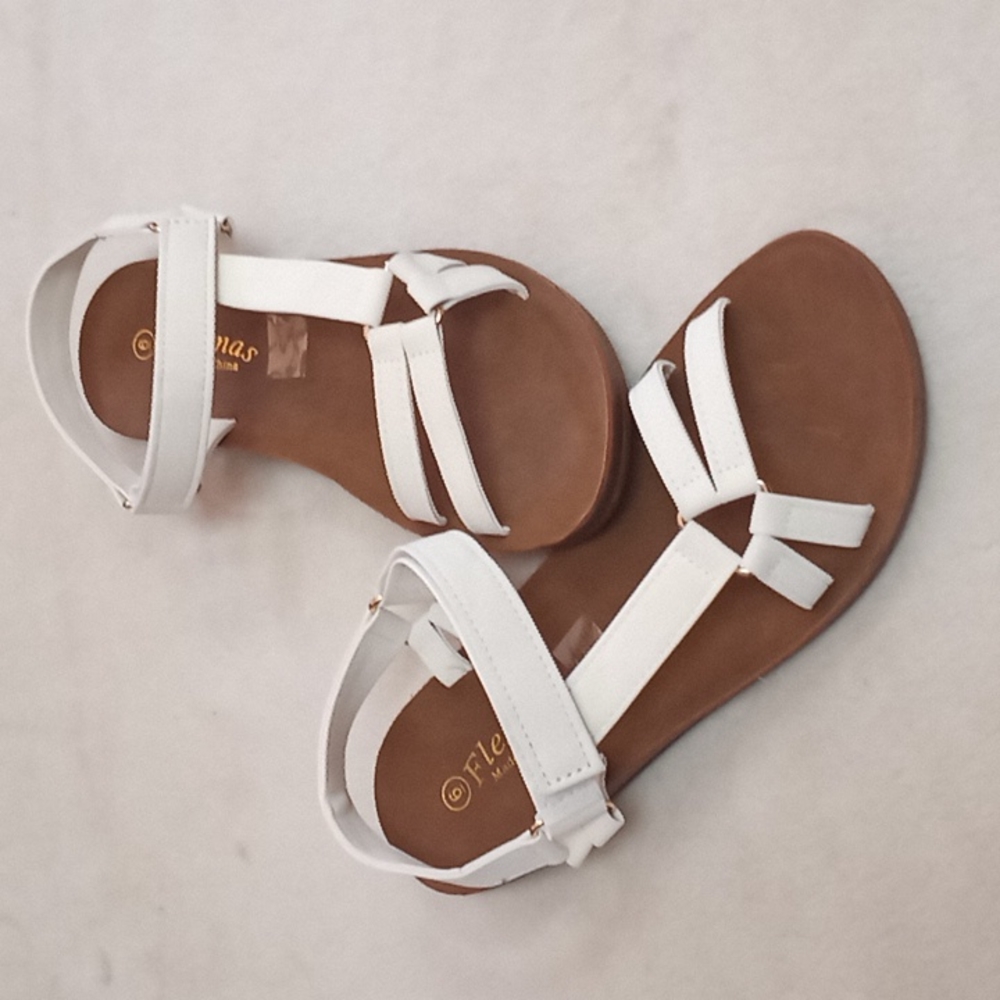 white fashion sandals